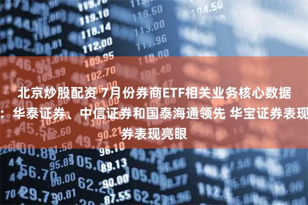 北京炒股配资 7月份券商ETF相关业务核心数据出炉：华泰证券、中信证券和国泰海通领先 华宝证券表现亮眼